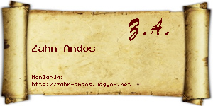 Zahn Andos névjegykártya